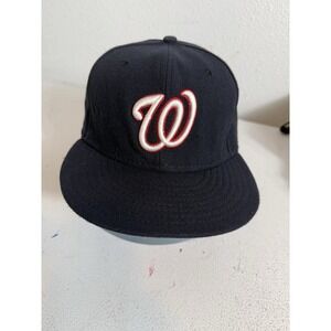 WASHINGTON NATIONALS VINTAGE NEW ERA WOOL BASEBALL ON FIELD HAT CAP - SIZE 7 1/4